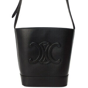 Celine Cuir Triomphe Bucket Leather Shoulder Bag